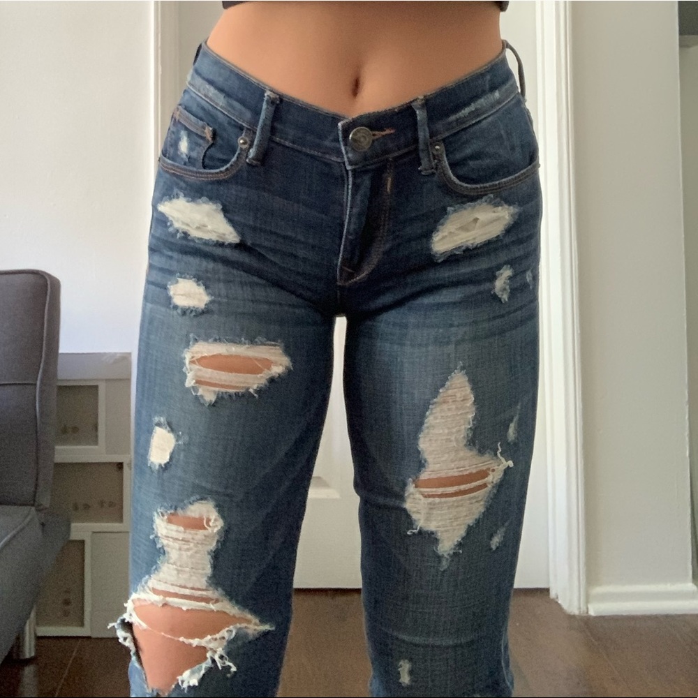 Express distressed skinny jeans